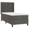 vidaXL Boxspringbett mit Matratze & LED Dunkelgrau 90x190 cm Samt