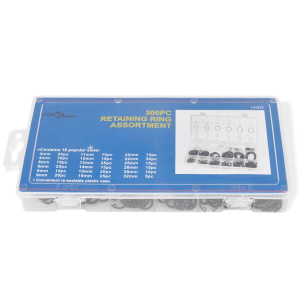 300-tlg. Innen-Seegering-Sortiment Sicherungsring-Set