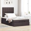 vidaXL Ottoman-Bett mit Matratze & LEDs Dunkelbraun 120x200 cm Stoff