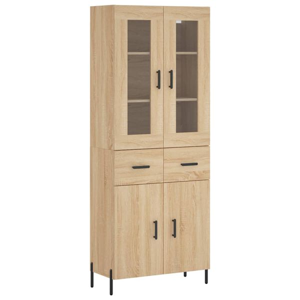 vidaXL Highboard Sonoma-Eiche 69,5x34x180 cm Holzwerkstoff