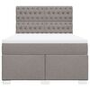 vidaXL Boxspringbett mit Matratze Taupe 160x200 cm Stoff