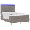 vidaXL LED Boxspringbett mit Matratze Taupe 160 x 200 cm Stoff