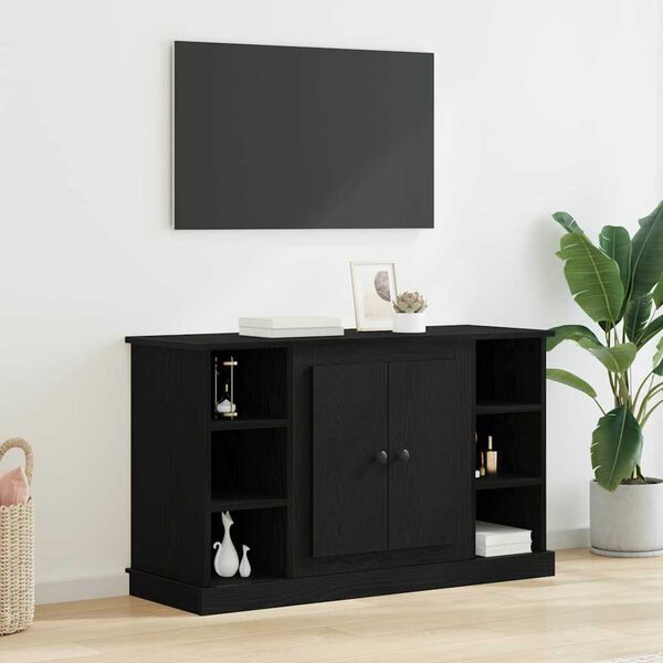 vidaXL Sideboard Schwarz Eichen-Optik 100 x 35,5 x 60 cm Holzwerkstoff