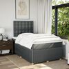 vidaXL Boxspringbett mit Matratze Dunkelgrau 120x190 cm Stoff