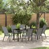 vidaXL Garten Essgruppe 7 pcs Grau und Schwarz