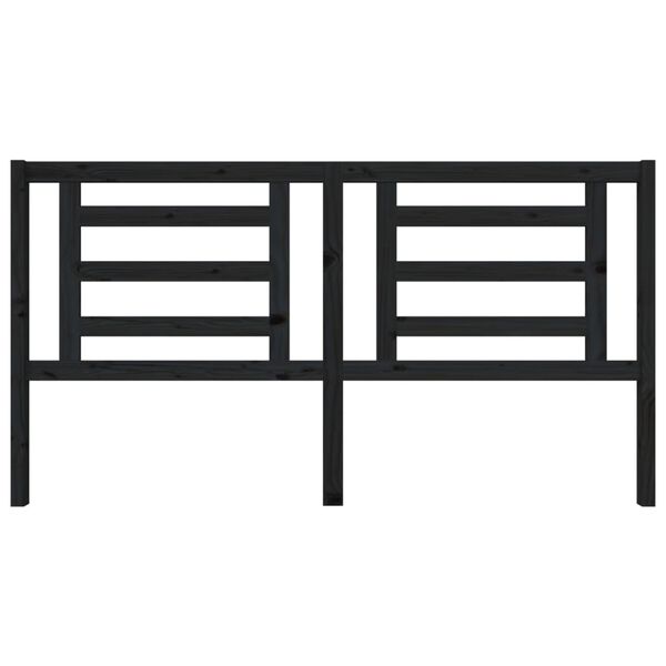 vidaXL Kopfteil Schwarz 186x4x100 cm Massivholz Kiefer