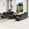 vidaXL Gartensofa-set mit Kissen 11 pcs Schwarz Poly Rattan