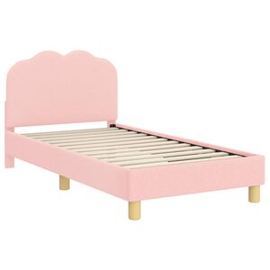 vidaXL Kinderbettgestell mit Kopfteil Rosa 80 x 160 cm Schafstoff