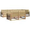 vidaXL Outdoor-Sofagarnitur mit Kissen 7 pcs Wei&szlig; und Beige Polyester