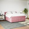 vidaXL Boxspringbett mit Matratze Rosa 180x200 cm Samt