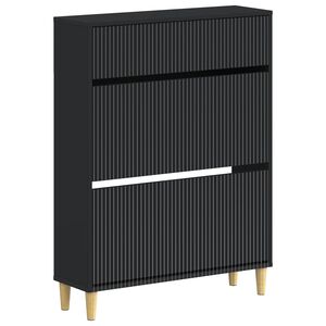 vidaXL Schuhschrank ARNHEM 78 x 24 x 103 cm Holzwerkstoff Schwarz