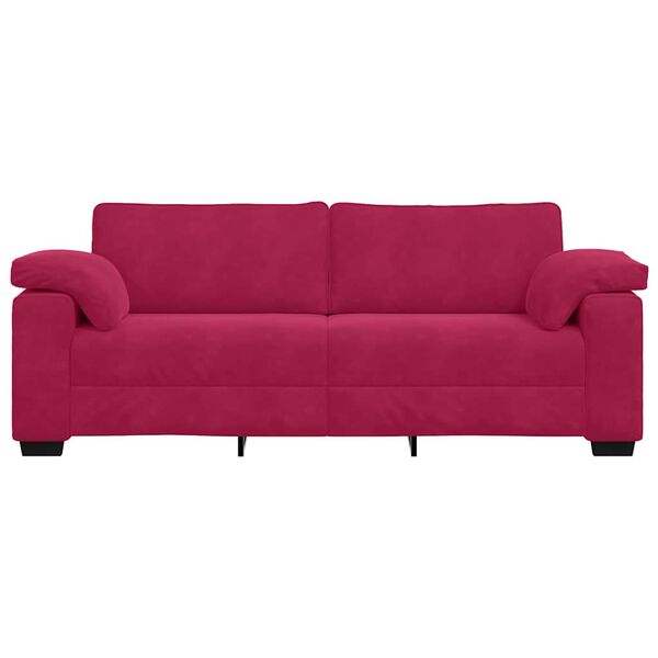 vidaXL 3-Sitzer-Sofa Weinrot 220x77x82 cm Samt