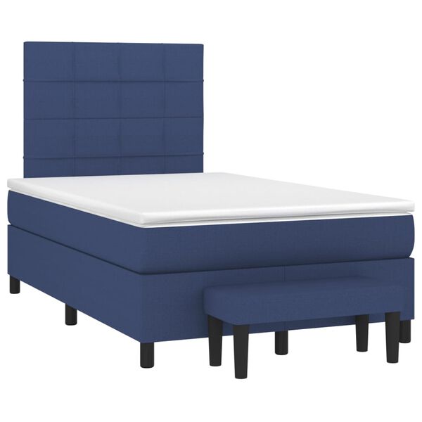vidaXL Boxspringbett mit Matratze Blau 120x200 cm Stoff