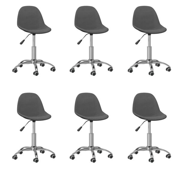 vidaXL Esszimmerst&uuml;hle 6 Stk. Drehbar Dunkelgrau Stoff