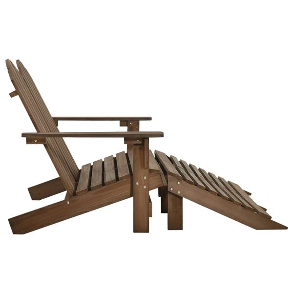 vidaXL Adirondack-Gartenbank 2-Sitzer mit Fu&szlig;teil Tannenholz Braun