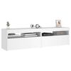 vidaXL TV-Schränke 2 Stk. mit LED-Leuchten Weiß 75x35x40 cm