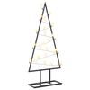 vidaXL Metall Weihnachtsbaum KUOPIO 60 cm Warmes Wei&szlig; Stahl Schwarz