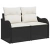 vidaXL Garten-Sofa-Set mit Kissen mit Kissen 11 pcs Schwarz und Creme