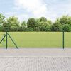 vidaXL Zaunpfosten Grün 100 x 0,4 m (25 mm Netz) Stahl und PVC