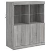 vidaXL Sideboard mit LED-Leuchten Grau Sonoma 202x37x100 cm