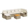 vidaXL 8-tlg. Garten-Sofagarnitur mit Kissen Beige Poly Rattan