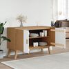 vidaXL Sideboard OLDEN Wei&szlig; und Braun 114x43x73,5 cm Massivholz Kiefer