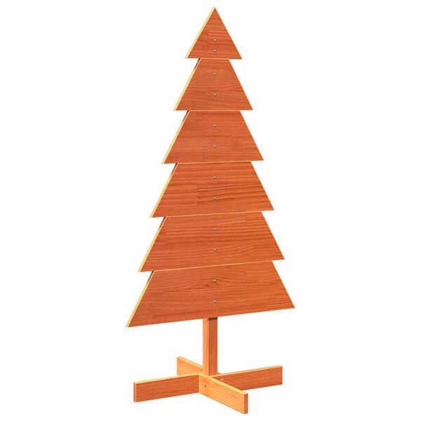 vidaXL Weihnachtsbaum zum Schm&uuml;cken Wachsbraun 120cm Massivholz Kiefer