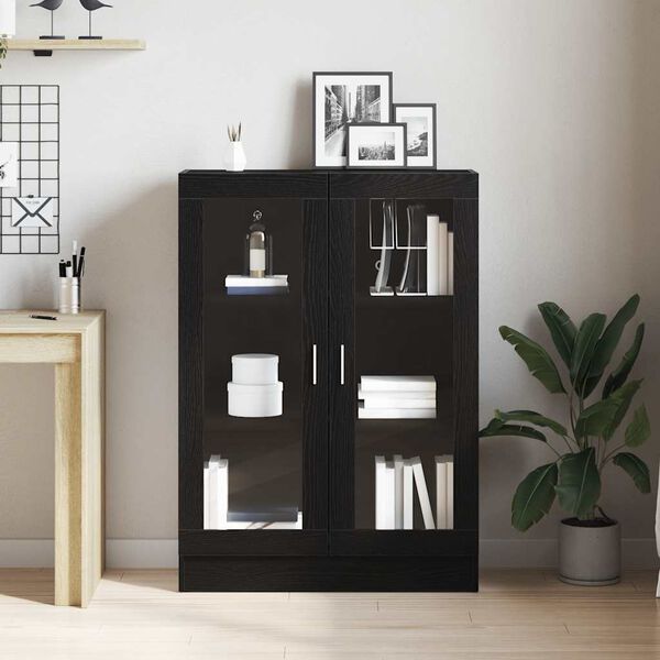vidaXL Bücherschrank Schwarz Eichen-Optik 82,5x30,5x115 cm