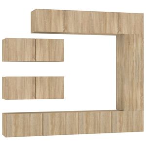 vidaXL 7-tlg. TV-Schrank-Set Sonoma-Eiche Holzwerkstoff
