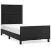 vidaXL Bettgestell mit Kopfteil Schwarz 90x200 cm Kunstleder