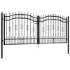 vidaXL Gartentor KAMPEN mit Speerspitze Schwarz 302 x 125 cm Stahl