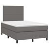 vidaXL Boxspringbett mit Matratze Grau 120x190 cm Kunstleder