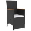 vidaXL 5-tlg. Garten-Essgruppe mit Kissen Poly Rattan Schwarz