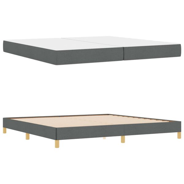 vidaXL Boxspringbett mit Matratze Dunkelgrau 200 x 200 cm Stoff