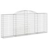 vidaXL Gabionen mit Hochbogen 4 Stk. 300x30x120/140cm Verzinktes Eisen
