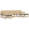 vidaXL Outdoor-Sofagarnitur mit Kissen 6 pcs Wei&szlig; und Beige
