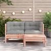 vidaXL Gartensofa mit Kissen und Hocker 2-Sitzer
