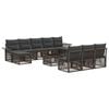 vidaXL Gartensofa-set 11 stk. Grau Poly-Rattan