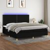 vidaXL Boxspringbett mit Matratze & LED Schwarz 200x200 cm Stoff