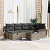 vidaXL Gartensofa-set mit Kissen mit Speicher 7 pcs Grau Poly-Rattan