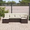 vidaXL Sofa Set mit Kissen mit Speicher Braun und Creme Poly-Rattan