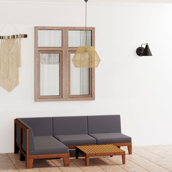 vidaXL 5-tlg. Garten-Lounge-Set mit Kissen Akazie Massivholz