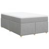 vidaXL Boxspringbett mit Matratze Hellgrau 120x200 cm Stoff
