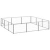 vidaXL Hundezwinger Silbern 9 m&sup2; Stahl