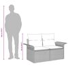vidaXL Gartensofa mit Kissen Beige 141 x 62 x 69cm Poly-Rattan