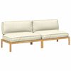 vidaXL Sofa Set mit Kissen Creme 240 x 80 x 69 cm Massivholz Akazie