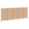 vidaXL 5-teiliger Raumteiler Beige 433 x 180 cm Stoff