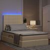 vidaXL Bett mit Stauraum und LED mit LED Creme 120 x 200 cm Polyester