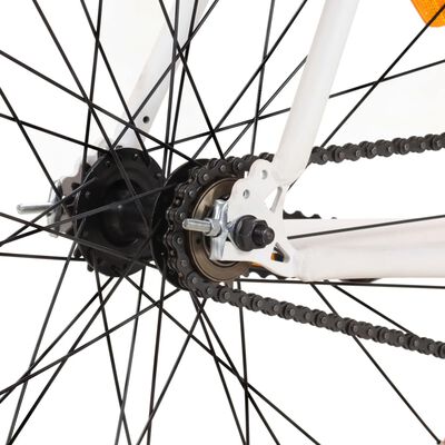 vidaXL Fahrrad mit Festem Gang Weiß und Orange 700c 55 cm