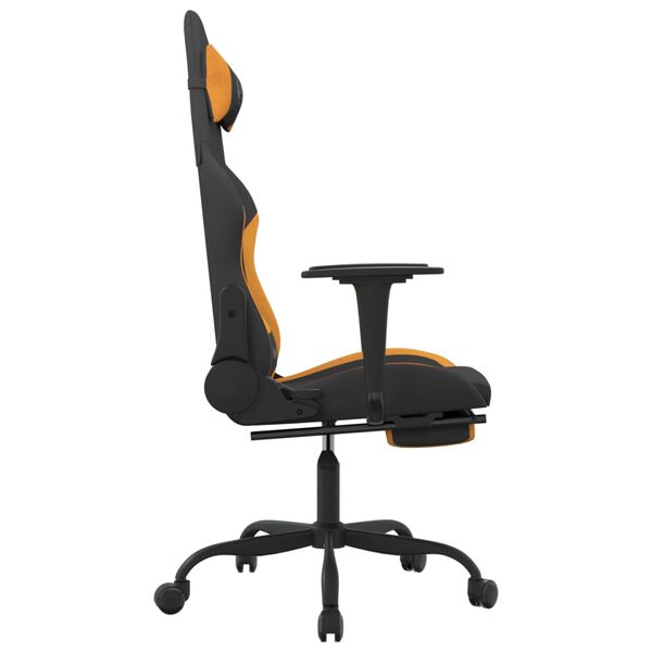 vidaXL Gaming-Stuhl mit Fu&szlig;st&uuml;tze Schwarz und Orange Stoff